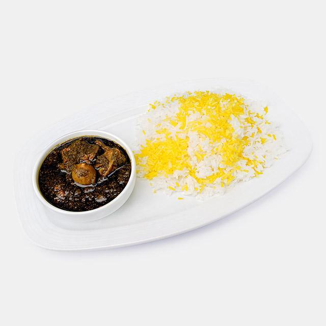 چلو قورمه سبزی